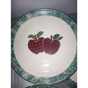 Applejack Apple Theme 4 PC Dinner Plate Set China Granny Cottagecore
